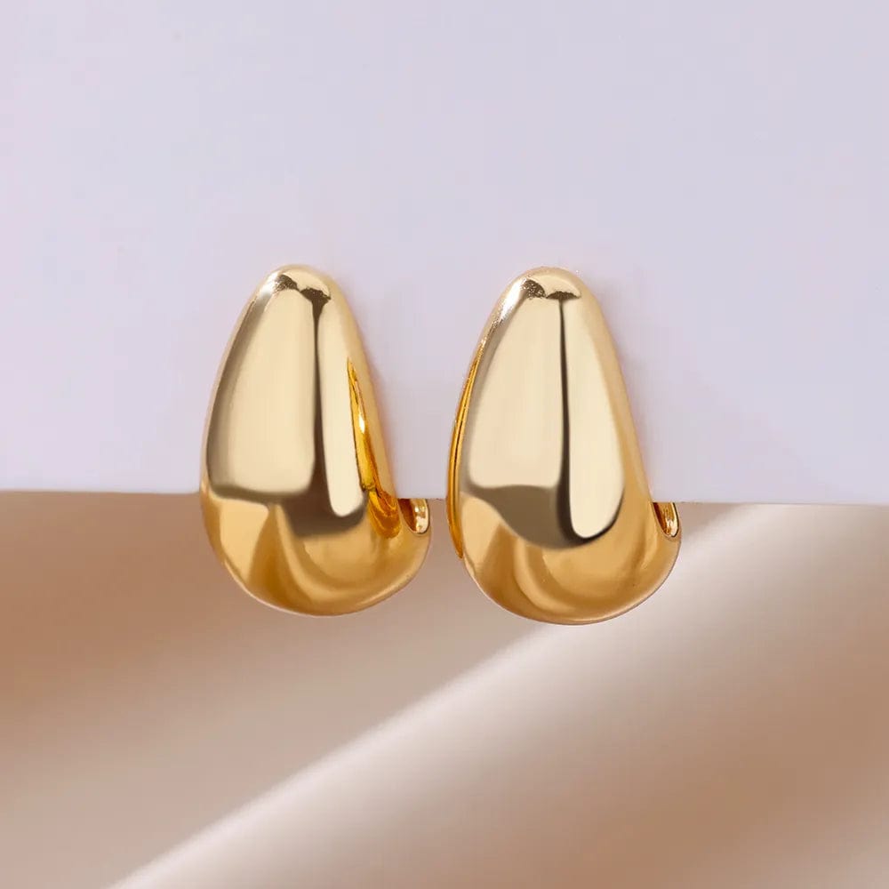 Timeless Glamour: Gold or Silver Plated Stainless Steel Chunky Tear Drop Earrings
