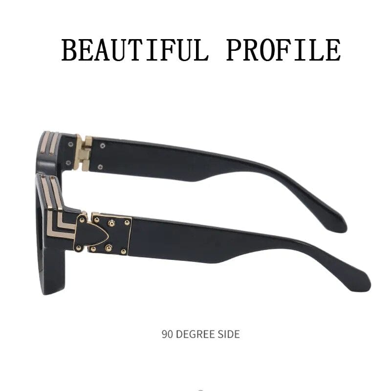 Timeless Opulence: Square Oversized Millionaire Fashion Glasses - Vintage Glamour Luxury Sunglasses for Men