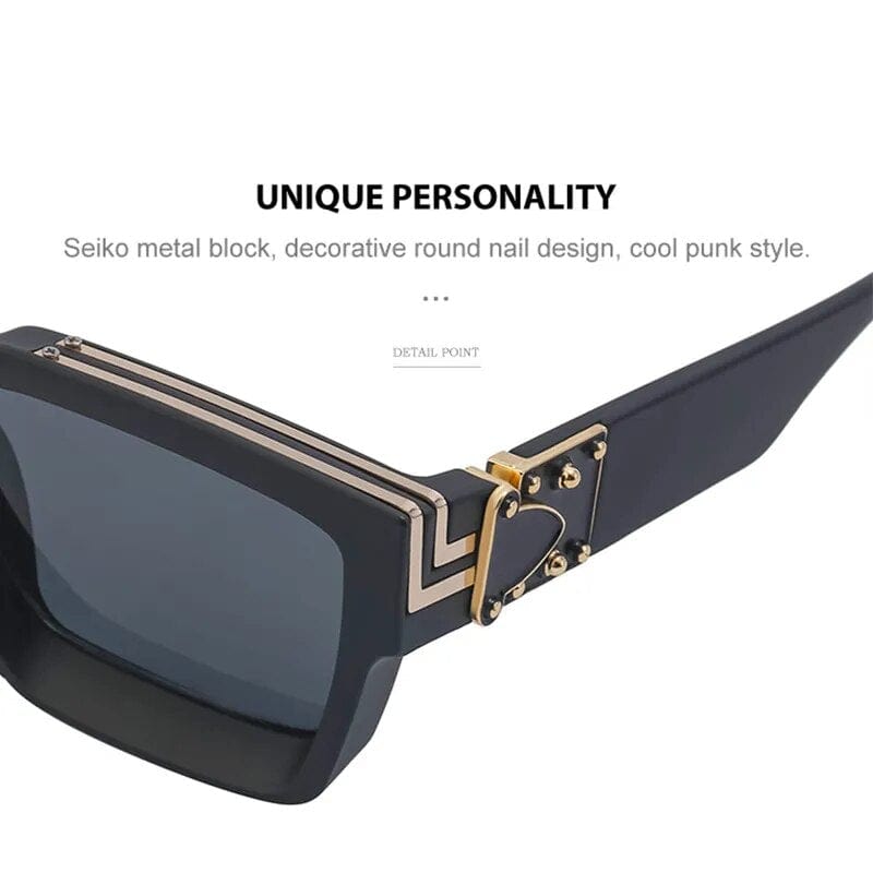 Timeless Opulence: Square Oversized Millionaire Fashion Glasses - Vintage Glamour Luxury Sunglasses for Men