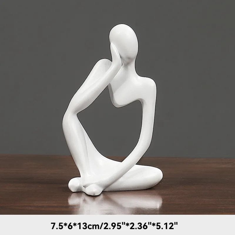 White 1 Sand Color The Thinker Abstract Statues Sculptures Yoga Figurine Nordic Living Room Home Decor Decoration Maison Desk Ornaments