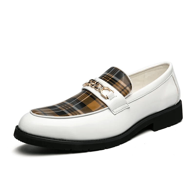 White Gold / 38 New High Quality Italian Shoe for Men Loafers Casual Men Shoes Luxury Leather Slip-on British Style Striped Soft Shoes Moccasins