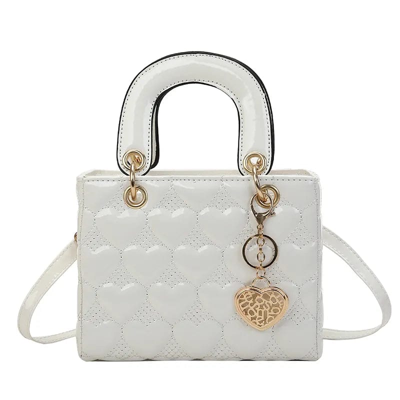 White handbag / 20x16x9 Luxury High Quality Classic Quilted Square Handle Bag Crossbody Shoulder Strap