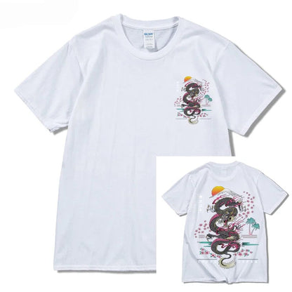 White / XS Dragon T Shirt Tokyo Japanese Tanjirou Kamado Tee Shirt Men