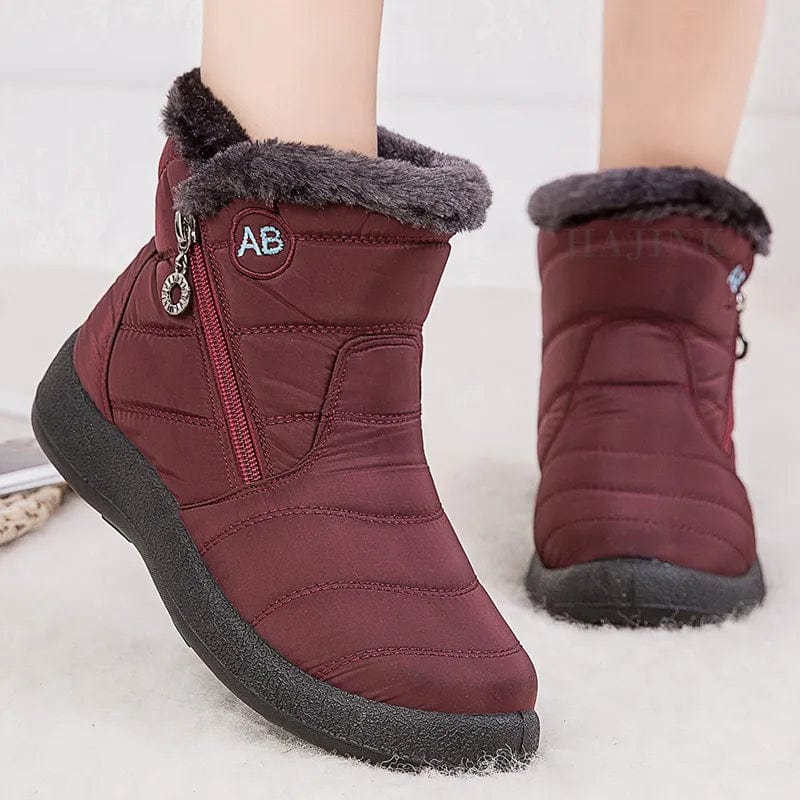 WineRed / 35 Luxury Winter Essentials: Waterproof Ankle Boots for Women - Keeping You Warm in Style!