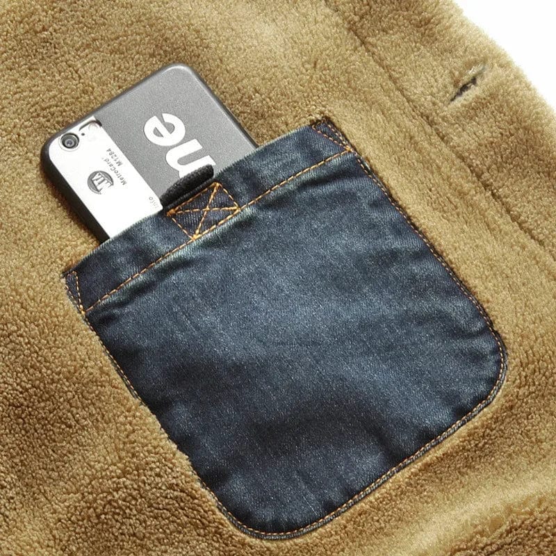 Winter Denim Jacket Men's Wool Thick Thermal Men'Jacket Jacket Denim Coat Multi Pocket Denim Clothing Men's Outdoor Jacket L-6XL