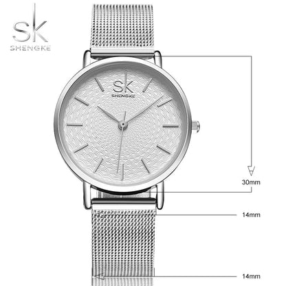 Women's Luxury Super Slim Sliver Mesh Stainless Steel Watches