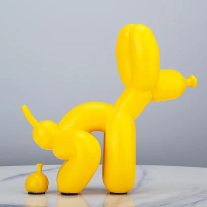 yellow-22cm Creative Poop Balloon Dog Statue Home Decoration  Modern nordic Cute Animal Resin Art Sculpture Crafts Desktop Decors Ornaments