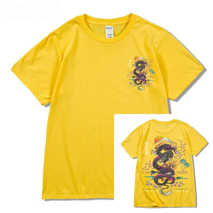 Yellow / S Dragon T Shirt Tokyo Japanese Tanjirou Kamado Tee Shirt Men