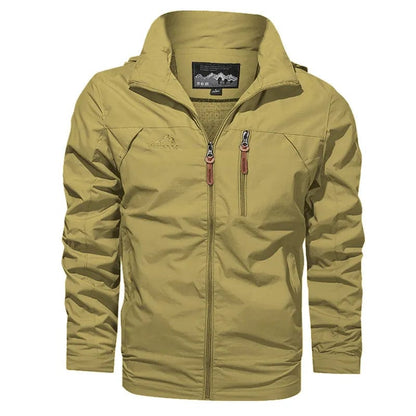 Yellow / XXS Tactical Style: Men's Windbreaker Military Field Jacket with Hood - Waterproof Pilot Coat for Outdoor Adventures and Hunting